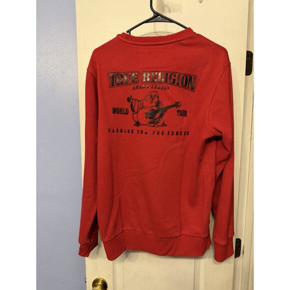 Boys/Men True Religion Red Pullover Crewneck Sweatshirt Size S/P - Picture 2 of 6